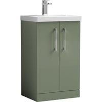 Nuie Arno Floor Standing 2-Door Vanity Unit & Basin-1 500mm - Reed Green