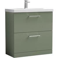 Nuie Arno Floor Standing 2-Drawer Vanity Unit & Basin-3 800mm - Reed Green