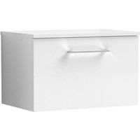 Nuie Arno Wall Hung 1-Drawer Vanity Unit with Worktop 600mm Wide - Gloss White