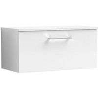 Nuie Arno 805mm Wall Hung Single Vanity Unit with Worktop white 37.7 H x 80.5 W x 39.0 D cm
