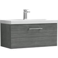 Nuie Arno 800mm Wall Hung 1 Drawer Vanity & Thin-Edge Basin Anthracite