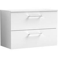 Nuie Arno Wall Hung 2-Drawer Vanity Unit with Worktop 800mm Wide - Gloss White