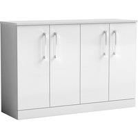Nuie Arno 1200mm Floor Standing 4 Door Vanity & Worktop Gloss White