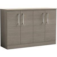 Nuie Arno 1200mm Floor Standing 4 Door Vanity & Worktop Grey Vicenza Oak