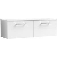 Nuie Arno 1205mm Wall Hung Single Vanity with Worktop white 377.0 H x 1205.0 W x 390.0 D cm