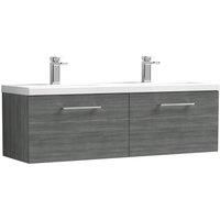 Nuie Arno Anthracite Woodgrain WH Vanity Unit + Ceramic Basin - 1200mm