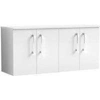 Nuie Arno 1205cm Wall Hung Double Vanity Unit with Worktop white 557.0 H x 1205.0 W x 390.0 D cm