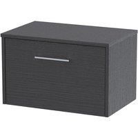 Hudson Reed Juno 600mm Wall Hung Single Drawer Vanity & Worktop - Graphite Grey