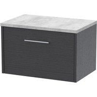 Hudson Reed Juno 600mm Wall Hung Single Drawer Vanity & Bellato Grey Laminate Top - Graphite Grey