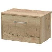 Hudson Reed Juno 600mm Wall Hung Single Drawer Vanity & Worktop - Autumn Oak