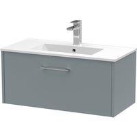 Hudson Reed Juno 800mm Wall Hung Single Drawer Vanity & Minimalist Basin - Coastal Grey