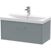 Hudson Reed Juno 800mm Wall Hung Single Drawer Vanity & Thin-Edge Basin - Coastal Grey