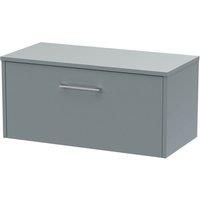 Hudson Reed Juno 800mm Wall Hung Single Drawer Vanity & Worktop - Coastal Grey
