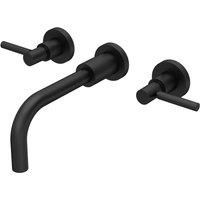 Hudson Reed Tec Lever Wall Mounted Basin Mixer - Matt Black