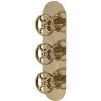 Hudson Reed Triple Valve With Diverter - Brushed Brass
