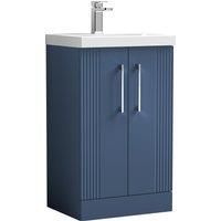 Nuie Deco 500mm Floor Standing 2 Door Vanity & Basin 1 - Satin Blue