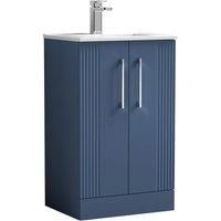 Nuie Deco 500mm Floor Standing 2 Door Vanity & Basin 2 - Satin Blue