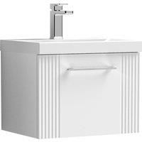 Nuie Deco 500mm Wall Hung Single Drawer Vanity & Basin 1 - Satin White