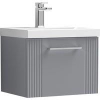 Nuie Deco 500mm Wall Hung Single Drawer Vanity & Basin 1 - Satin Grey