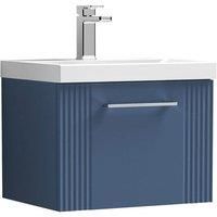 Nuie Deco 500mm Wall Hung Single Drawer Vanity & Basin 3 - Satin Blue