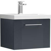Nuie Deco 500mm Wall Hung Single Drawer Vanity & Basin 1 - Satin Anthracite