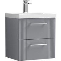 Nuie Deco 500mm Wall Hung 2 Drawer Vanity & Basin 3 - Satin Grey