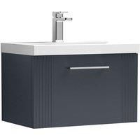 Nuie Deco 600mm Wall Hung Single Drawer Vanity & Basin 3 - Satin Anthracite