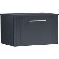 Nuie Deco Satin Anthracite 600mm Wall Hung Single Drawer Vanity Unit with Workto