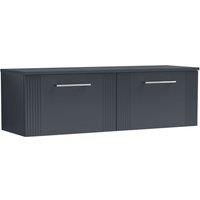 Nuie Deco 1200mm Wall Hung 2 Drawer Vanity & Worktop - Satin Anthracite