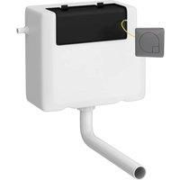 Hudson Reed Concealed Cistern & Square Gun Metal Flush Plate - White