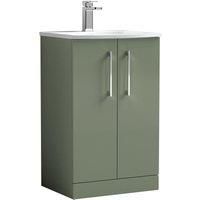 Nuie Arno Floor Standing 2-Door Vanity Unit & Basin-4 500mm - Reed Green