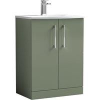 Nuie Arno Floor Standing 2-Door Vanity Unit & Basin-4 600mm - Reed Green