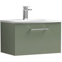 Nuie Arno Wall Hung 1-Drawer Vanity Unit & Basin-4 600mm - Reed Green