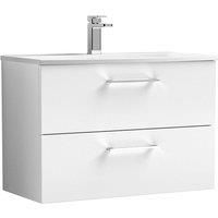 Nuie Arno Wall Hung 2-Drawer Vanity Unit with Basin-4 800mm Wide - Gloss White