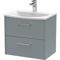 Hudson Reed Juno 600mm Wall Hung 2 Drawer Vanity & Curved Basin - Coastal Grey