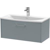 Hudson Reed Juno 800mm Wall Hung Single Drawer Vanity & Curved Basin - Coastal Grey