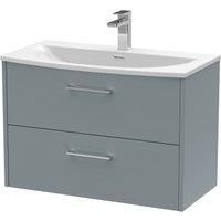 Hudson Reed Juno 800mm Wall Hung 2 Drawer Vanity & Curved Basin - Coastal Grey