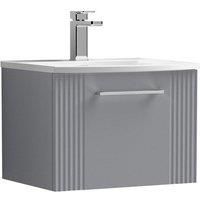 Nuie Deco 500mm Wall Hung Single Drawer Vanity & Basin 4 - Satin Grey