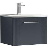 Nuie Deco 500mm Wall Hung Single Drawer Vanity & Basin 4 - Satin Anthracite