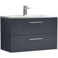 Nuie Deco 800mm Wall Hung 2 Drawer Vanity & Basin 4 - Satin Anthracite