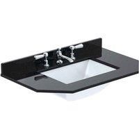 B C Designs BC Designs 750Mm Single Bowl Angled Marble Top 3Th Black