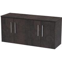 Hudson Reed Juno 1200mm Wall Hung 4 Door Vanity & Worktop - Metallic Slate
