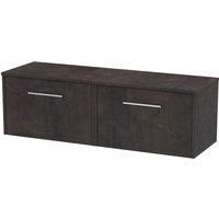 Hudson Reed Juno 1200mm Wall Hung 2 Drawer Vanity & Worktop - Metallic Slate