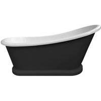 Bayswater Matt Black Slipper Freestanding Painted Boat Bath - 1690 x 740mm