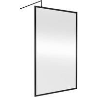 Outer Framed 1200mm Matte Black Shower Wetroom Screen 8mm Glass Bathroom Walk-In