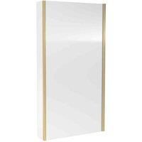 nuie Bath Screens Square L Shape 6mm Toughened Safety Glass Bath Screen with Fixed Return - Brown