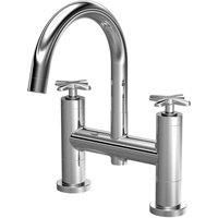 Nuie Aztec Pillar Mounted Bath Filler Tap - Chrome