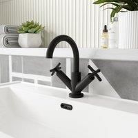Nuie Aztec Mono Basin Mixer Tap With Waste - Matt Black