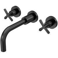 nuie Aztec Wall Mounted Basin Mixer - Matt Black
