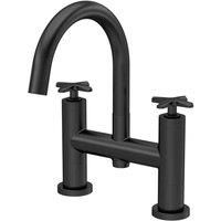 Nuie Deck Mounted Roman Bath Tap Matt Black 18.3mm
